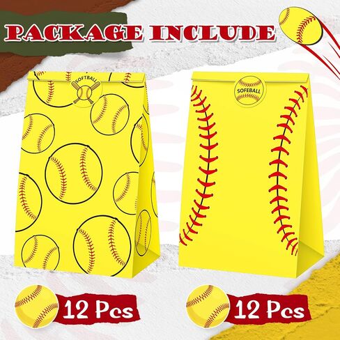 Nezyo 24 PCS Baseball Gift Party Team Party Tefore Baseball Sport Candy Treat Goodie Good With With Stickers for Kids Birthday Party Supplies (Brown) in Saudi Arabia