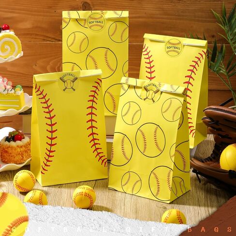 Nezyo 24 PCS Baseball Gift Party Team Party Tefore Baseball Sport Candy Treat Goodie Good With With Stickers for Kids Birthday Party Supplies (Brown) in Saudi Arabia