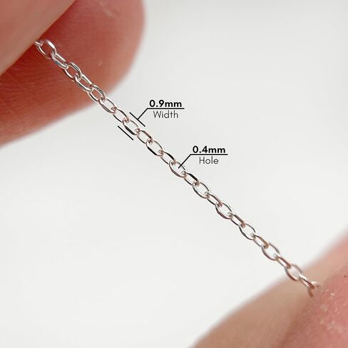 3feet 0.9mm 925 Sterling Silver Cable سلسلة الارتباط بشكل كبير لصنع المجوهرات الحرفية DIY (1.32 جرام) in Kuwait