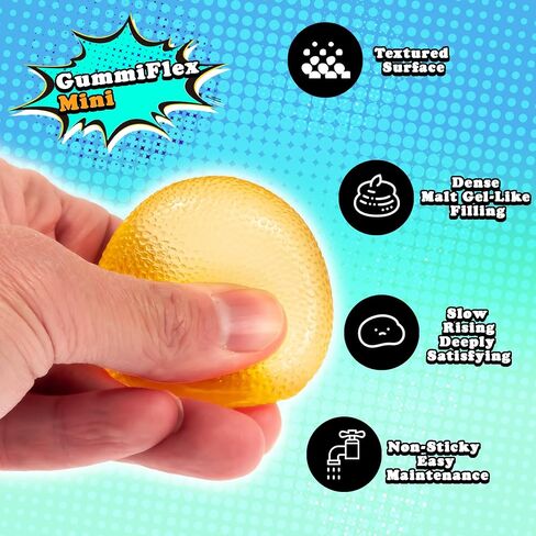 لعبة الإجهاد الحسي المصغرة في Gummiflex-لعبة تململ بطيئة ، بطيئة ، بطيئة ، مزدحمة للتخفيف من الإجهاد والقلق ، تجريب اليد-ADHD ، التوحد ، المكتب والطلاب-1.8 "، 1pc ، الأزرق in Kuwait