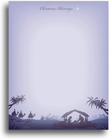 Star of Bethlehem Christmas Stationery Paper - 50 Letterhead Sheets in Saudi Arabia