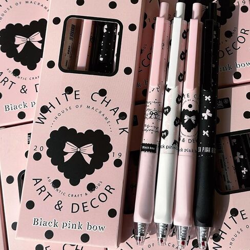 4 Pcs Cute Retractable Pens Bowknot Gel Pens 0.5mm Fine Point Black Ink Smooth Writing Pen Office School Supplies Cartoon Kawaii Blue Pen for Women Girls (Blue) in Saudi Arabia
