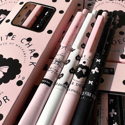 4 Pcs Cute Retractable Pens Bowknot Gel Pens 0.5mm Fine Point Black Ink Smooth Writing Pen Office School Supplies Cartoon Kawaii Blue Pen for Women Girls (Blue) in Saudi Arabia