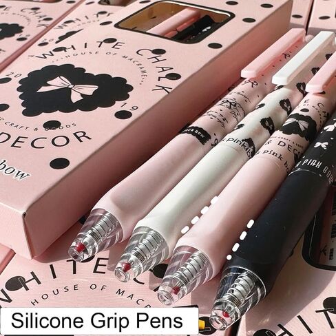 4 Pcs Cute Retractable Pens Bowknot Gel Pens 0.5mm Fine Point Black Ink Smooth Writing Pen Office School Supplies Cartoon Kawaii Blue Pen for Women Girls (Blue) in Saudi Arabia