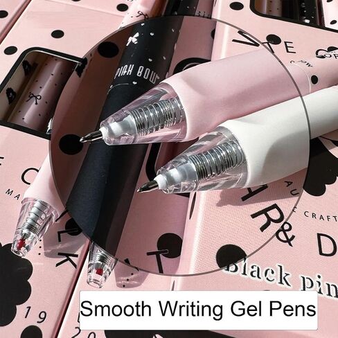 4 Pcs Cute Retractable Pens Bowknot Gel Pens 0.5mm Fine Point Black Ink Smooth Writing Pen Office School Supplies Cartoon Kawaii Blue Pen for Women Girls (Blue) in Saudi Arabia