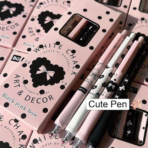 4 Pcs Cute Retractable Pens Bowknot Gel Pens 0.5mm Fine Point Black Ink Smooth Writing Pen Office School Supplies Cartoon Kawaii Blue Pen for Women Girls (Blue) in Saudi Arabia