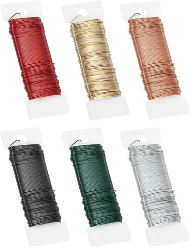 PATIKIL 20 Gauge Floral Flexible Paddle Wire, 112 Yard (336 Feet) Florist Wreath Wire for DIY Crafts Christmas Garland Flower Arrangement, Green 6 Rolls in Saudi Arabia