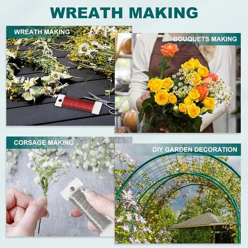 PATIKIL 20 Gauge Floral Flexible Paddle Wire, 112 Yard (336 Feet) Florist Wreath Wire for DIY Crafts Christmas Garland Flower Arrangement, Green 6 Rolls in Saudi Arabia