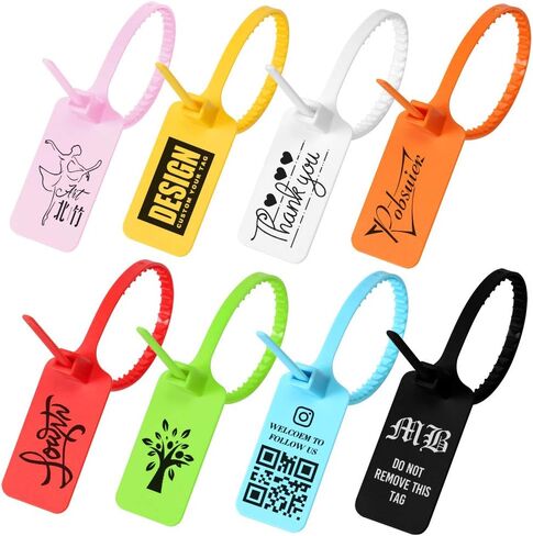 100pcs علامة الشعار المخصصة العلامة zip ropies الأمان البلاستيكي أبيض الملابس العلامة التجارية العلامة التجارية معلقة العلامات 300 مم/11.8 " in Saudi Arabia