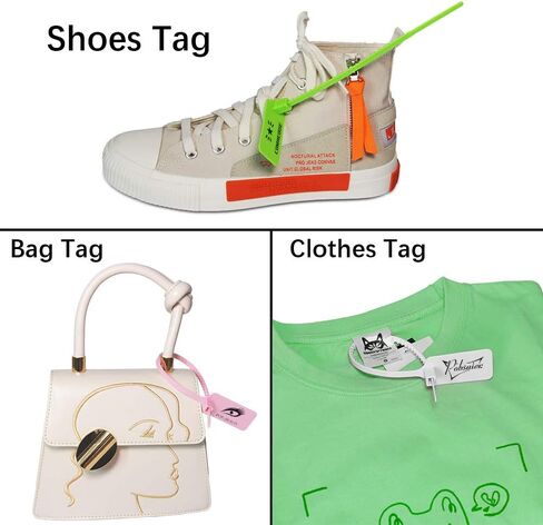 100pcs علامة الشعار المخصصة العلامة zip ropies الأمان البلاستيكي أبيض الملابس العلامة التجارية العلامة التجارية معلقة العلامات 300 مم/11.8 " in Saudi Arabia