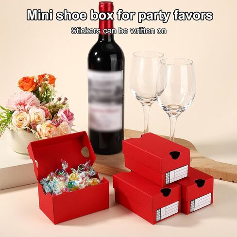 24pcs Red Mini Sneaker Gift Boxes, Sports Theme Small Gifts Box with Editable Label Sports Small Gift Case Sport Party Favor Box for Snacks Candies Cookies in Saudi Arabia