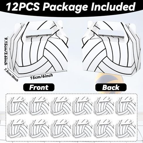 12pcs كرة الطائرة الصناديق الصناديق للكرة الطائرة الهدايا للرياضة موضوع الحفلات الحفلات اللوازم من الورق المقوى الخفيفة Box Box Goodie Bag مع مقابض للبالغين الكبار ديكورات عيد ميلاد ديكور عيد ميلاد in Saudi Arabia
