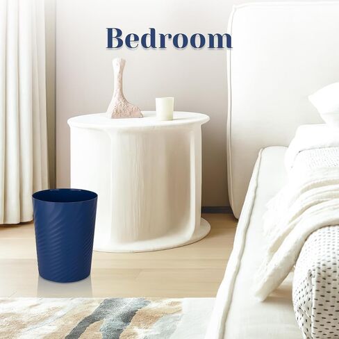 UUJOLY Bathroom Small Trash Can with Trash Bag Plastic Garbage Can Round Waste Basket for Bathrooms, Laundry Room, Kitchens, Offices, Kids Rooms, Dorms, 1.8 Gallons, 3 Pack (White) in Kuwait