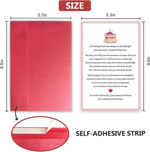 Inspirational Birthday Card for Daughter, Poem Birthday Card from Mom Dad, 18th 21st 30th 40th 50th Birthday Gift Ideas for Daughter in Saudi Arabia