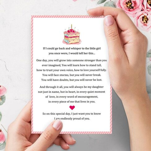 Inspirational Birthday Card for Daughter, Poem Birthday Card from Mom Dad, 18th 21st 30th 40th 50th Birthday Gift Ideas for Daughter in Saudi Arabia