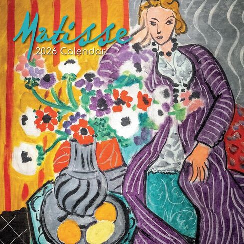 2026 Square Wall Calendar - Matisse 12 x 12 Inch Monthly View, 16-Month, Art Theme, Includes 180 Reminder Stickers in Saudi Arabia