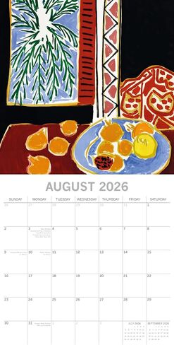 2026 Square Wall Calendar - Matisse 12 x 12 Inch Monthly View, 16-Month, Art Theme, Includes 180 Reminder Stickers in Saudi Arabia