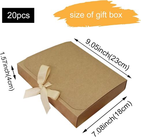 Sulalin 20 Pack Paper Gift Box bluk مع شريط التغليف الهدايا القابل للطي القابل للطي لتقديم هدايا اقتراح وصيفه الشرف. in Saudi Arabia