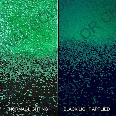 1/4" Blacklight Sensitive Neon Decorative Floor Coating Flakes for Epoxy Flooring - Vibrant UV Reactive Colors - Ideal for Garages, Basements, and More - 1 Pound (Neon Blue) in Kuwait