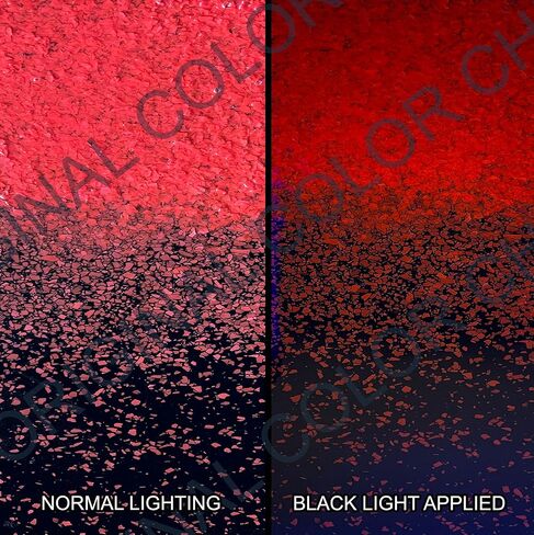 1/4" Blacklight Sensitive Neon Decorative Floor Coating Flakes for Epoxy Flooring - Vibrant UV Reactive Colors - Ideal for Garages, Basements, and More - 1 Pound (Neon Blue) in Kuwait