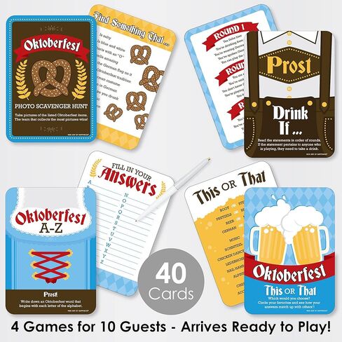 Big Dot of Happiness Oktoberfest - 4 German Beer Festival Games - 10 Cards Each - Gamerific Bundle in Saudi Arabia