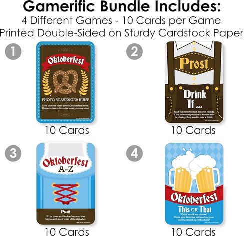Big Dot of Happiness Oktoberfest - 4 German Beer Festival Games - 10 Cards Each - Gamerific Bundle in Saudi Arabia