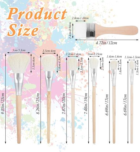 7 PCS Mop Paint Fairs for Acrylic Painting ، Brush Brush for Acrylic Painting ، فرش الطلاء المتنوعة ذات الحجم المتنوع للطلاء بالزيوت المائية ، فن الوجه والجسم in Kuwait