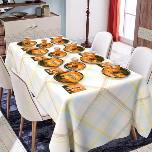 192pcs Hunting Camo Theme Birthday Party Decoration Includes Plates, Cup, Napkin, Tablecloth, Supplies for Baby Shower Oh Deer Hunting Outdoor Camping Picnic Disposable Tableware Decor Serve 24 Guests in Saudi Arabia