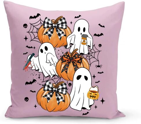 12 Sheets Halloween Ghost Iron on Transfers Pumpkin Bow Iron on Patches Fall Floral Heat Transfer Vinyl Designs Cute Iron on Decal for Hat Women&Men T-Shirt Pillow Canvas Bag DIY Decor in Kuwait