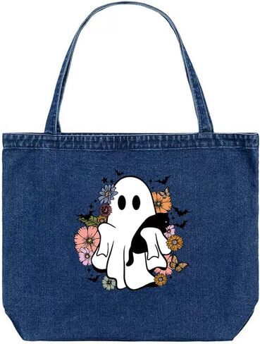 12 Sheets Halloween Ghost Iron on Transfers Pumpkin Bow Iron on Patches Fall Floral Heat Transfer Vinyl Designs Cute Iron on Decal for Hat Women&Men T-Shirt Pillow Canvas Bag DIY Decor in Kuwait