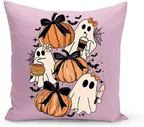 12 Sheets Halloween Ghost Iron on Transfers Pumpkin Bow Iron on Patches Fall Floral Heat Transfer Vinyl Designs Cute Iron on Decal for Hat Women&Men T-Shirt Pillow Canvas Bag DIY Decor in Kuwait