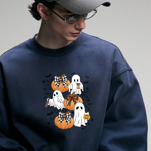 12 Sheets Halloween Ghost Iron on Transfers Pumpkin Bow Iron on Patches Fall Floral Heat Transfer Vinyl Designs Cute Iron on Decal for Hat Women&Men T-Shirt Pillow Canvas Bag DIY Decor in Kuwait