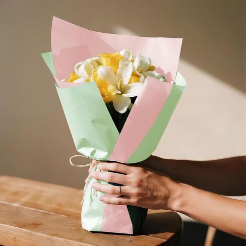 Wrapaholic 20 ورقة ورقة غلاف زهرة - 22.4 × 22.4 بوصة الكريمة الأصفر اللون الأصفر المقاوم للماء ورقة الالتفاف ورقة ، والزهور إمدادات التغليف لحضور حفل زفاف هدية عيد ميلاد DIY in Kuwait