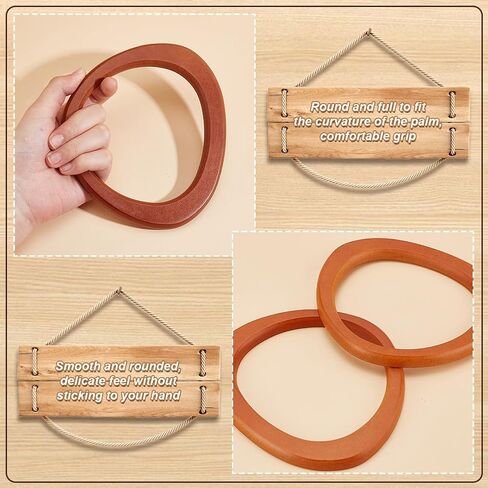 PH PandaHall 4PCS D Shape Purse Handle, 2 Colors Wooden Bag Handle Replacement Decorative Bag Handles Smooth Handbag Handle for Summer Straws Beach Handbags Macrame Crocheted Purse Making in Saudi Arabia