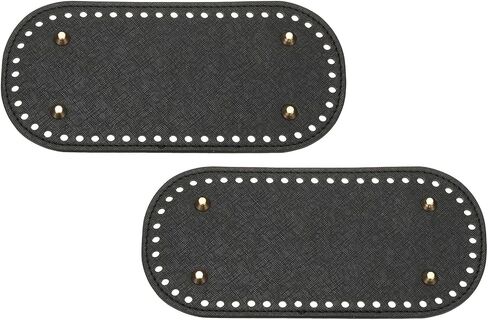 MECCANIXITY 2Pcs Crochet Bag Bottom, 5.9"x11.8" Oval Purse Bottom Leather Bag Bottom Shaper Pad with Holes Knitting Crochet Bag Cushion Base for DIY Handbag Purse Making Supplies, Light Brown in Saudi Arabia