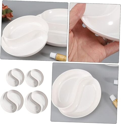 homoyoo 4pcs tai ji mixing tresing مجموعة للألوان المائية والرسم الأكريليكي صواني الصباغ غير المصقفة للفنانين والحرف اليدوية DIY in Saudi Arabia