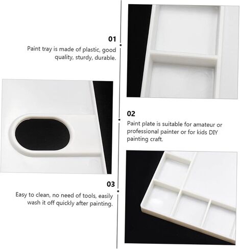 3Pcs Plastic Watercolor Pigment Trays 17 Grids for Mixing Paints for Artists and Hobbyists for Watercolors and Gouache in Saudi Arabia