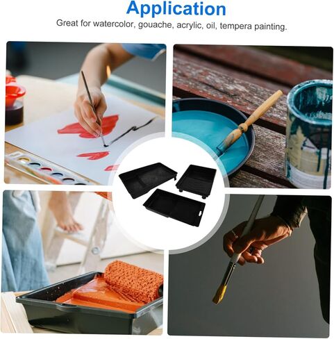 3Pcs Large Capacity Paint Trays Professional Pigment Mixing Tools Heavy Duty Paint Roller Tray for Wall Painting Suitable for Home Improvement and Decoration Random Style in Saudi Arabia
