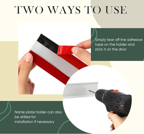 12 Pack Aluminum Name Plate Holder 2" x 8" Wall Mount Office Door Name Plate Holder and Double Sided Tape for Meeting Room, Office, Business, Reminding Area, Desk Name Plate Holder in Kuwait