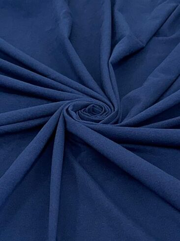 القطن القميص النسيج Spandex - ناعم - تنفس - كل النسيج امتداد - الوزن المتوسط ​​- الخيار الأمثل لنمو الطفل ، tshirts ، وملاءات القميص القطن - 58 بوصة - 1 ياردة (الأزرق البحري) in Kuwait