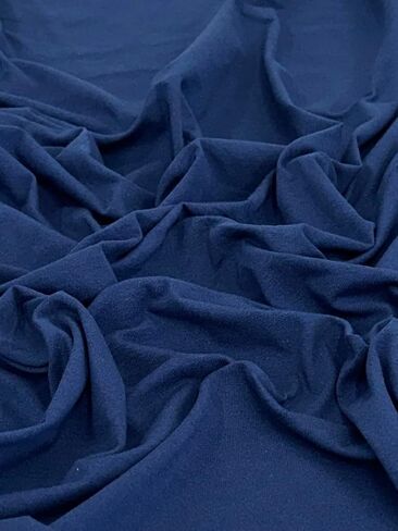 القطن القميص النسيج Spandex - ناعم - تنفس - كل النسيج امتداد - الوزن المتوسط ​​- الخيار الأمثل لنمو الطفل ، tshirts ، وملاءات القميص القطن - 58 بوصة - 1 ياردة (الأزرق البحري) in Kuwait