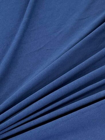 القطن القميص النسيج Spandex - ناعم - تنفس - كل النسيج امتداد - الوزن المتوسط ​​- الخيار الأمثل لنمو الطفل ، tshirts ، وملاءات القميص القطن - 58 بوصة - 1 ياردة (الأزرق البحري) in Kuwait