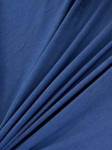 القطن القميص النسيج Spandex - ناعم - تنفس - كل النسيج امتداد - الوزن المتوسط ​​- الخيار الأمثل لنمو الطفل ، tshirts ، وملاءات القميص القطن - 58 بوصة - 1 ياردة (الأزرق البحري) in Kuwait