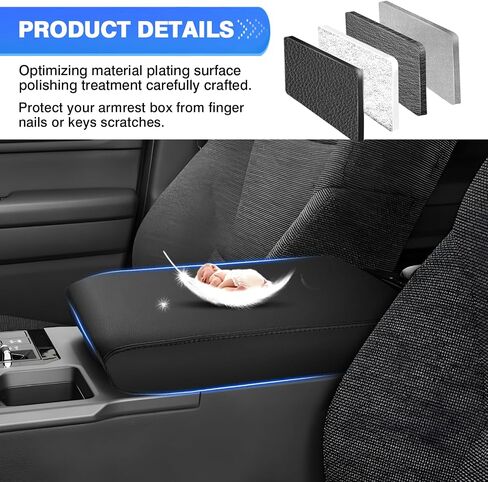 Autorder Center Console Cover for Toyota Sienna 2021 2022 2023 2024 Accessories Memory Foam Armrest Cushion with Anti-Scratch Leather Protector Covers Black in Kuwait