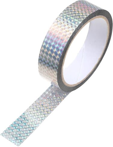 Reflective Holographic Adhesive Tape, Reflective Tape for Birds, Holographic Ribbon, Self-Adhesive Bird Scare Ribbon for Keep Birds Away, DIY Crafts, Daily Home Use(1inch 54 Yard) in Saudi Arabia