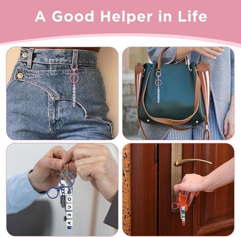 50 Pcs Beadable Keychains - 10 Colors Blank Beaded Keychain, Bead Keychains Making Bulk Kit Accessories, Beadable Keychain Bars for DIY Crafts, Jewelry and Bag Charms in Saudi Arabia