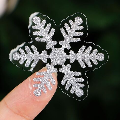 5sheets Glitter Sliver Snowflake Stickers for Crafts Cards Envelopes 225pcs Transparent Winter Snowflake Star Stickers for Scrapbooking Art Project Gift Package (Silver) in Kuwait