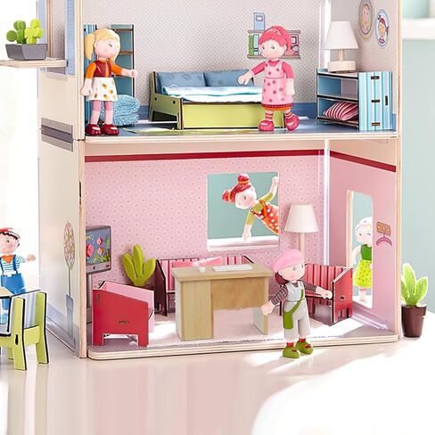Garneck Dollhouse Miniature Office Computer Desk Table with Mouse and Keyboard 1：12 Scale Small Writing Desk Wood Miniature Fairy Garden House Furniture Decoration in Saudi Arabia