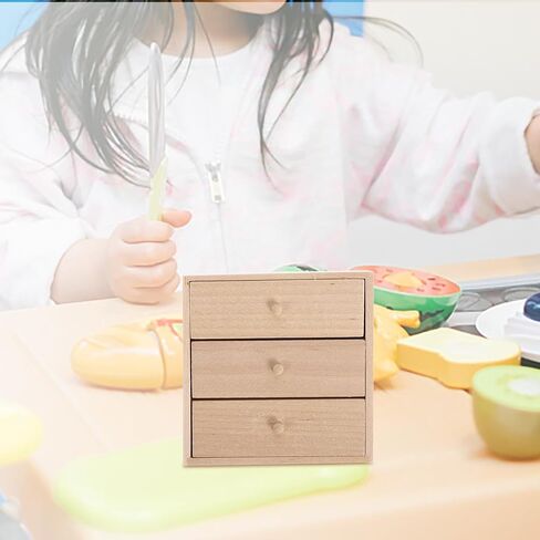Mini Doll House Bookcitice Playset Accessories - Miniature Wood Bookshelf & Cabinet Room Room Unit in Kuwait