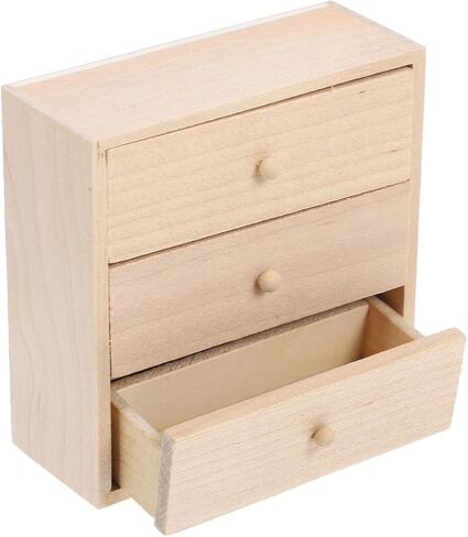 Mini Doll House Bookcitice Playset Accessories - Miniature Wood Bookshelf & Cabinet Room Room Unit in Kuwait